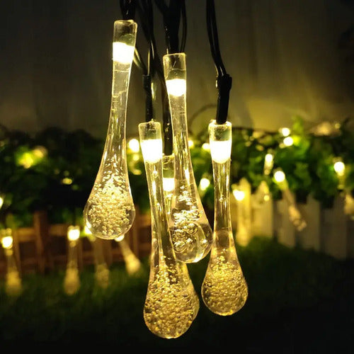 Guia Solar Guirnalda Luces Led Calidas Y Rgb Lamparas 5 Mts