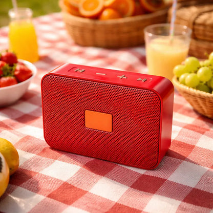 Parlante Bluetooth Portátil Usb Tf Fm 5w Compacto Recargable Rojo