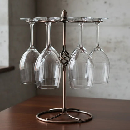 Soporte Porta Copas Mesa Hierro Desmontable 6 Lugares Bronce Bronce / Cobre Envejecido
