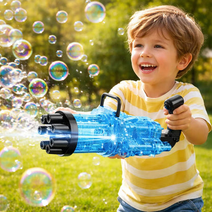 Pistola Lanza Burbujas Automática 8 Agujeros Luces Infantil Aleatorio