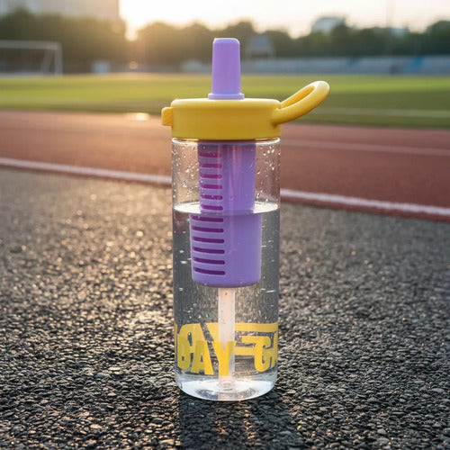 Botella Plástica Deportiva Infusor Sorbito Asa Tapa Rosca Amarillo