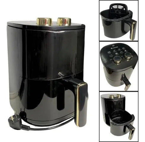 Freidora Aire 4l Familiar Saludable Rejilla Extraible 1050w Negro