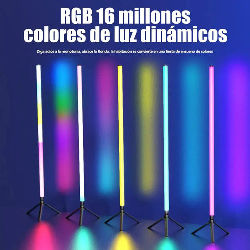 Set X2 Tira Led Barra Rgb Pie Luces Decorativas Control App Rgb