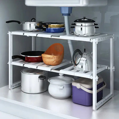 Estante Organizador Bajo Mesada Para Cocina Blanco