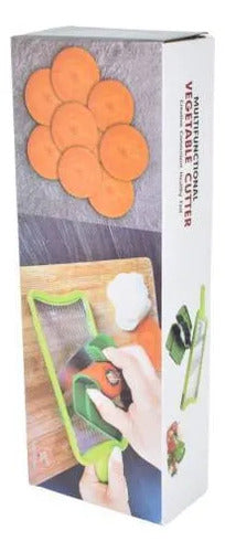 Mandolina Cortadora Verduras Ajustable Cocina Cuchilla Acero Verde