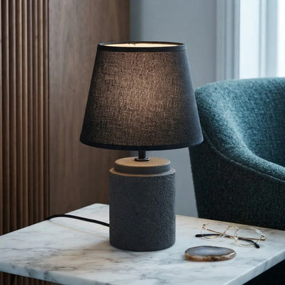 Lámpara Velador Mesa Cerámica Texturizada E27 33cm Negro