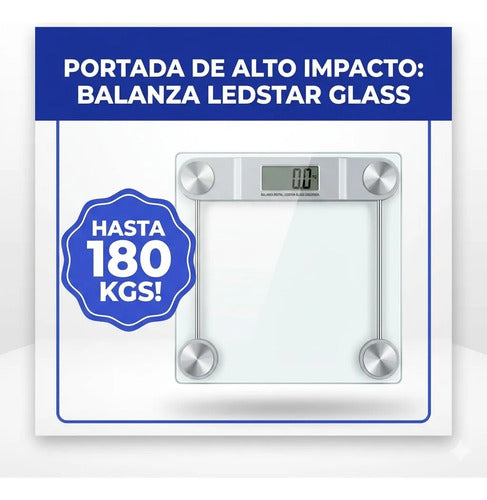 Balanza Digital Baño Personal Vidrio Templado 180kg Cuadrada Blanco