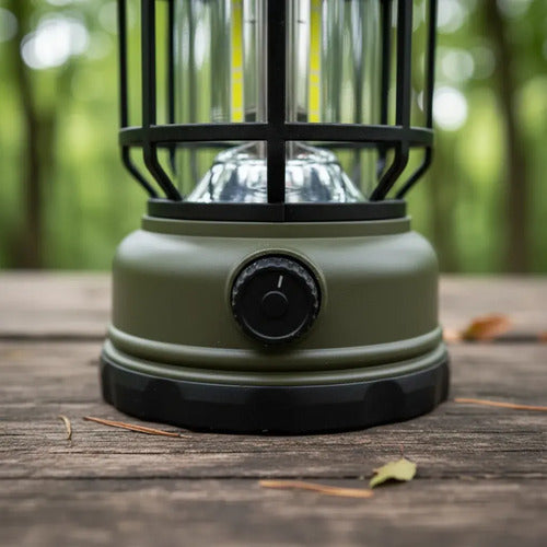 Farol Led Camping Recargable Con Bateria Luz Calida Negro