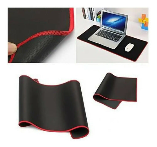 Mousepad Gamer Xl Base Goma Antideslizante Alfombrilla Tela Azul Liso