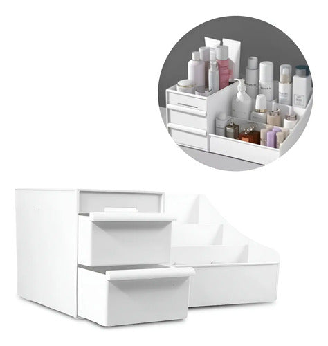 Organizador Para Maquillaje Cosmeticos Accesorios Plastico Blanco