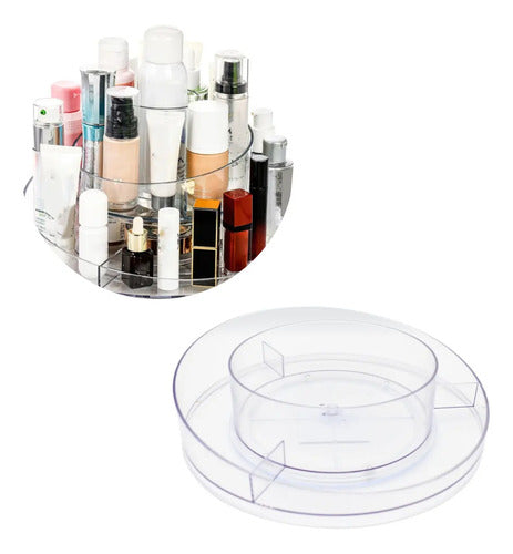 Organizador Giratorio Para Maquillaje Cosmeticos Acrilico Transparente
