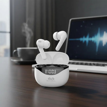 Auriculares Inalambricos Bluetooth Pantalla Led Ios Android Blanco