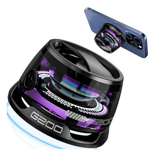 Mini Parlante Portatil Magnetico Bluetooth Con Luces Led Rgb Negro