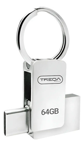 Pendrive 64 Gb Tipo C 3.0 Función Otg Alta Velocidad Plateado