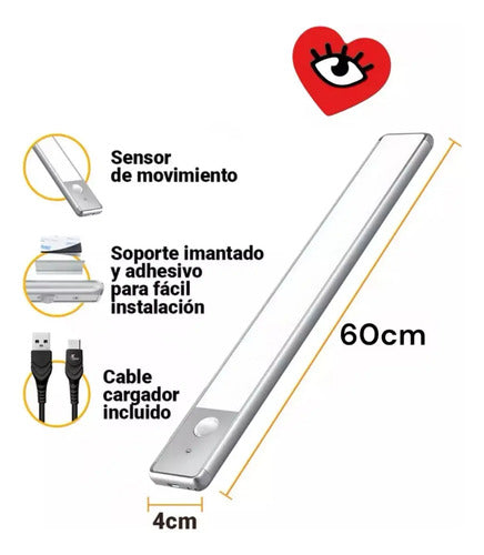 Combo X 2 Barra De Luz 60cm Bajo Alacena Cocina Luz Cálido Fría Neutra Veoquiero 3 Tonos De Blanco