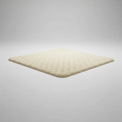 Alfombra Tapete Suave Felpa Antideslizante Baño Rectangular Beige