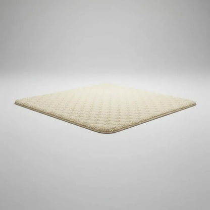 Alfombra Tapete Suave Felpa Antideslizante Baño Rectangular Beige