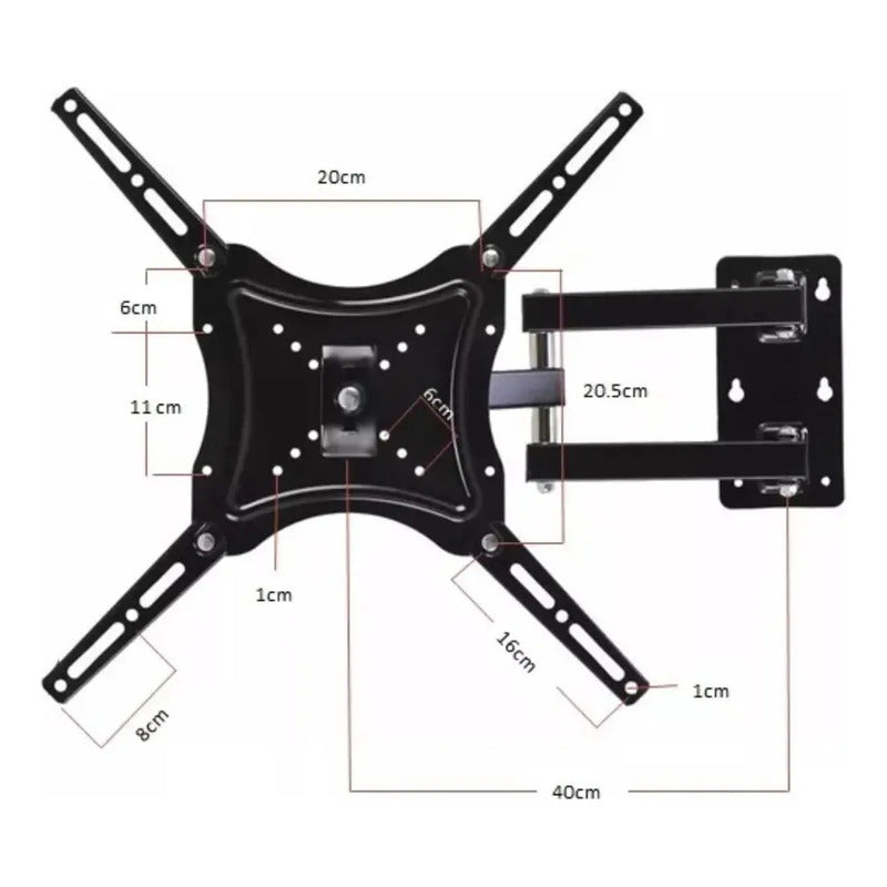 Soporte Para Tv Giratorio Pared Brazo Movil 14 A 55 50kg
