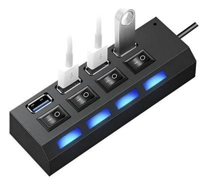 Adaptador Usb Hub 4 Puertos Con Interruptores Aleatorio