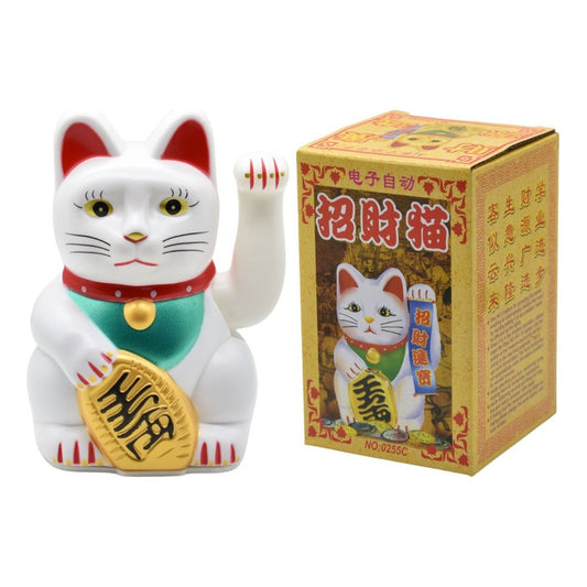 Gato De La Suerte Para Atraer Fortuna De Plastico 13x8cm.