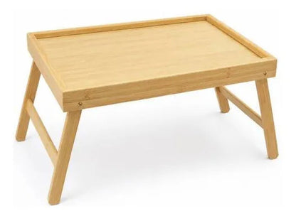Mesa Bandeja Desayunadora Bambú Mesa Plegable 50x30x22cm Natural