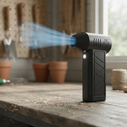 Mini Sopladora De Aire Turbo Recargable 4000mah Portátil Led Negro