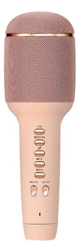 Micrófono Karaoke Inalámbrico Bluetooth Altavoz 5w Tws Rosa