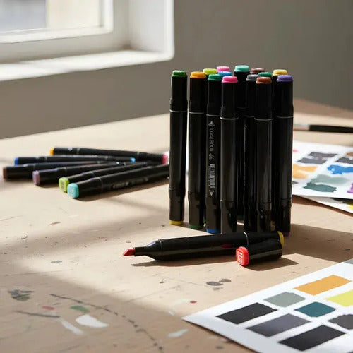 Marcadores Doble Punta Estuche X120 Colores Touch Veoquiero Negro 120