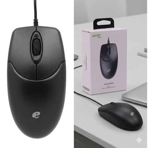 Mouse Optico Cableado Usb Computadora Pc Mac Laptop Oficina Negro