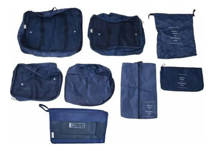 Set Organizador Viaje 8 Piezas Bolsos Valija Ropa Maquillaje Aleatorio - 4 Colores