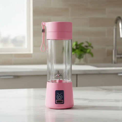 Licuadora Portatil Varios Colores Usb Recargable Vaso Batido Rosa
