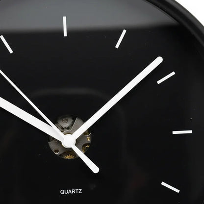 Reloj De Pared Redondo Analógico 19cm Moderno Decorativo Negro