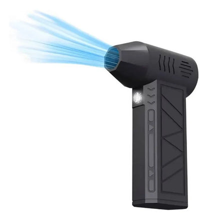 Mini Sopladora De Aire Turbo Recargable 4000mah Portátil Led Negro