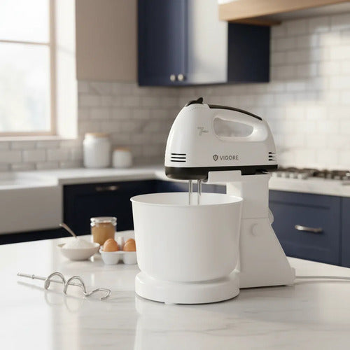 Batidora Mano Pie Pedestal Bowl 2.5l 7 Velocidades 260w Blanco 50/60hz