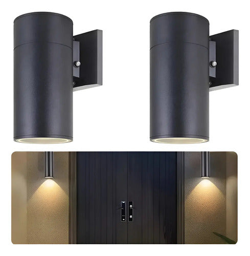 Set X2 Foco Pared Aplique Exterior Lampara Unidireccional
