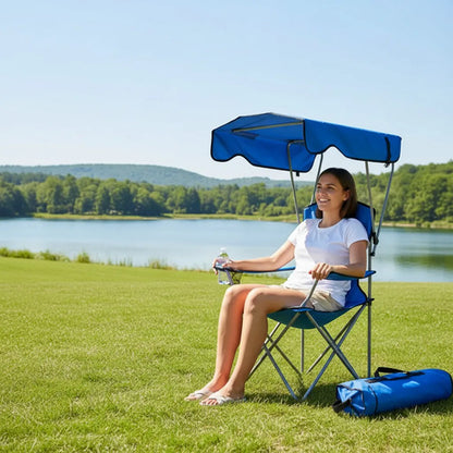 Silla Plegable Con Techo Portátil Para Camping Playa Lona Aleatorio - 2 Colores