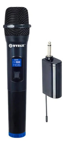 Microfono Inalambrico Uhf Recargable C/receptor 10 Metros Negro