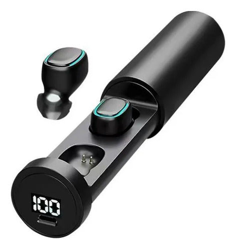 Auriculares Bluetooth Tws Con Pantalla Lcd Y Estuche Carga Negro
