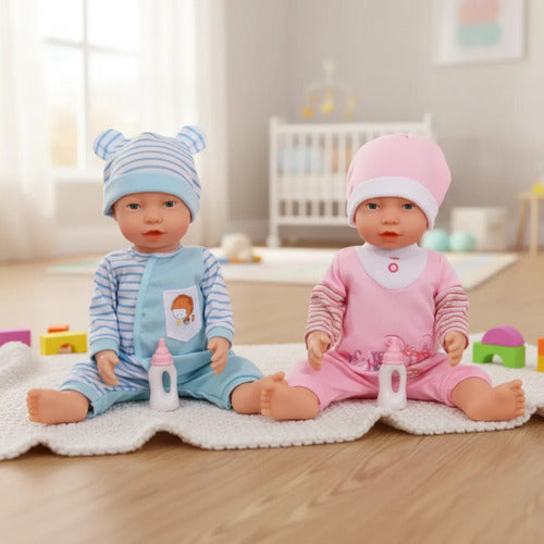 Muñeco Bebe Interactivo 46cm Movimientos Sonidos Mamadera
