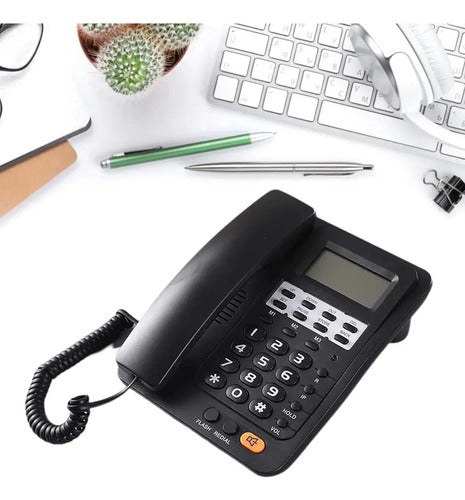 Telefono Fijo Con Captor De Llamadas De Mesa Blanco Y Negro