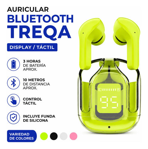 Auricular Bluetooth Táctil Display Colores Funda Silicona Aleatorio