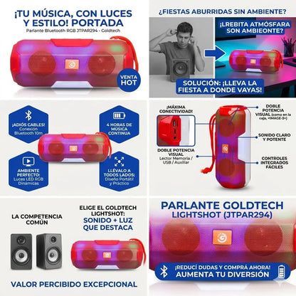 Parlante Inalambrico Bluetooth Ios Android Luces Rgb 4 Horas Aleatorio