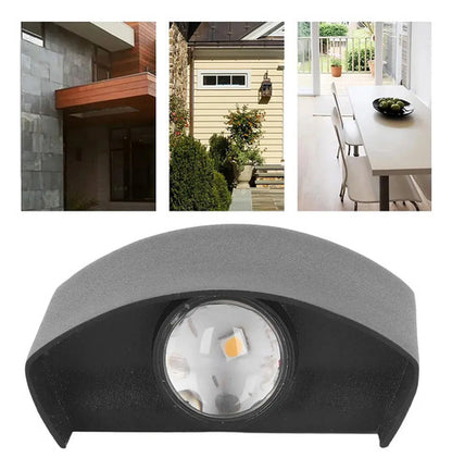 Lámpara De Pared Dehobo Led De 4w Para Exterior E Interior, Pack De 2 Luces Arriba Y Abajo, Luz Cálida Impermeable Negro