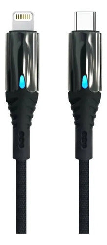 Cable Ios Tipo C Carga Rapida 5.1a Reforzado Carga Datos 1m Negro