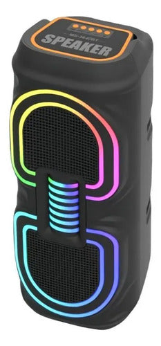 Parlante Bluetooth Portátil 2x4 Led Rgb Tws Usb Tf Fm Aux Negro