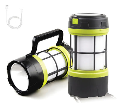 Farol Linterna Recargable Foco Solar Camping Con Cable Usb Negro