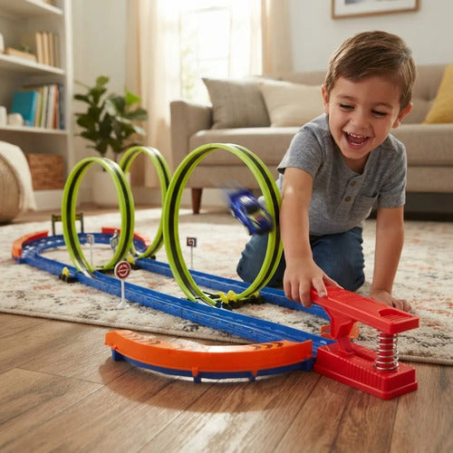 Pista Infantil De Autos 49 Piezas 3 Loops Recargable Aleatorio
