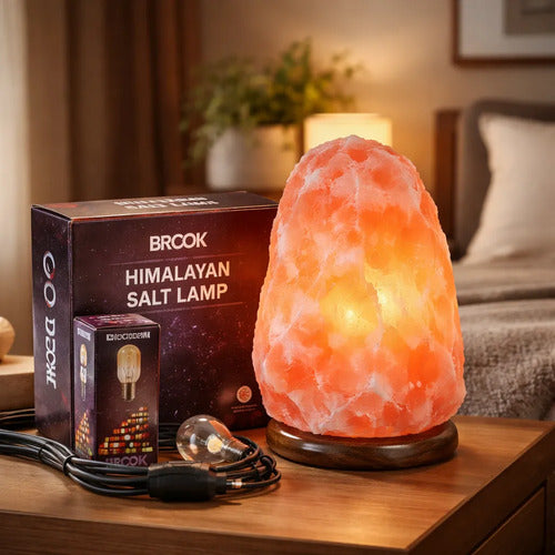 Lampara De Sal Natural Del Himalaya 3-5 Kg Dimmer Regulador Amarillo