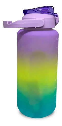 Botella 2l Hidratacion Motivacional Deportiva Tapa Fija