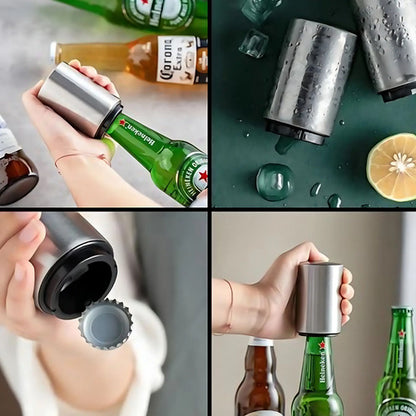 Destapador Botellas Magnetico Abre Tapa Botella Plateado